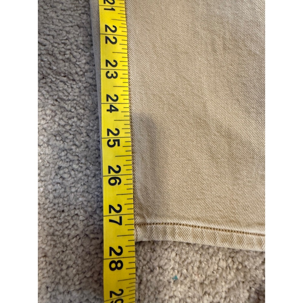 American Eagle Barrel Jeans Women 16 Tan Excellent High Rise Relaxed Khaki Boho - Picture 9 of 9